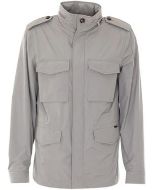 Moorer High-Neck Pockets Jacket - Gray