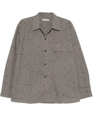 YMC Striped Wray Shirt - Gray