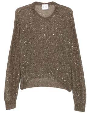 Nude Sequin-Embellished Mohair Jumper - Brown