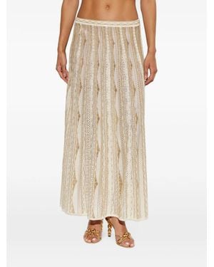 Ulla Johnson Pointelle-Knit Metallic-Thread Maxi Skirt - Natural