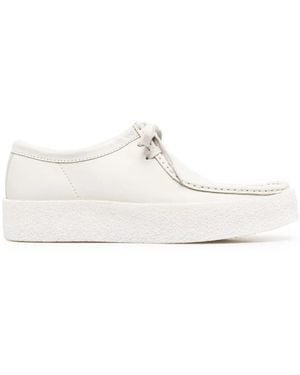 Clarks Wallabee Lace-Up Leather Desert Boots - White