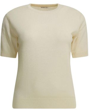 AURALEE Kurzärmeliger Pullover - Weiß