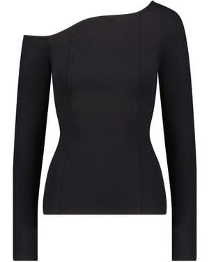 MARCELLA Sylvan One-Shoulder Long-Sleeve Top - Black