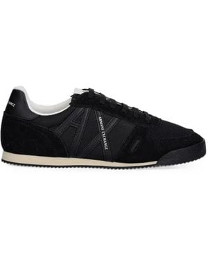 ARMANI EXCHANGE Logo-Patch Trainers - Black