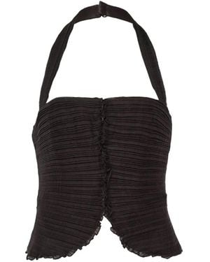 Stolen Stores Plissé Halterneck Top - Black