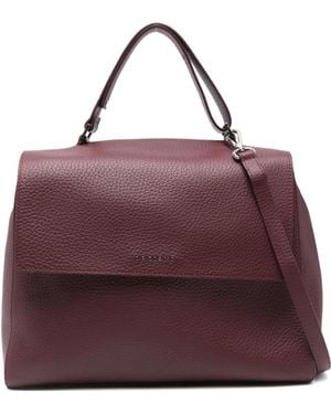 Orciani Leather Shoulder Bag - Purple
