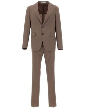 Tagliatore Single-Breasted Wool Suit - Natural