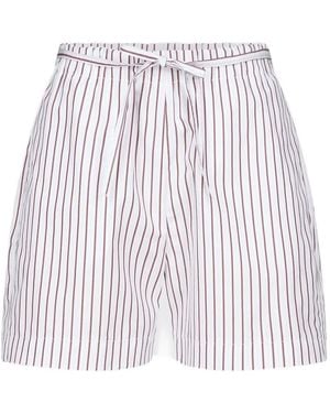 Loulou de Saison Lory Striped Drawstring Shorts - White