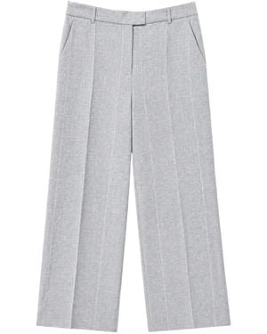Eleventy Pinstripe-Pattern Pants - White
