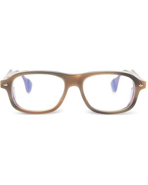 Sestini Eyewear Gestreifte Brille Mit Brauensteg - Braun
