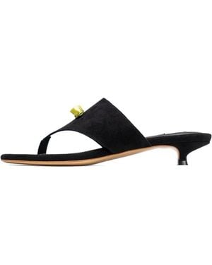 Sleeper Mules Con Kitten Heel - Negro