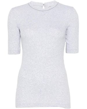 Brunello Cucinelli Camiseta Con Ribete Monili - Blanco