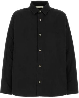 Fear Of God Logo-Embroidered Press-Stud Overshirt - Black