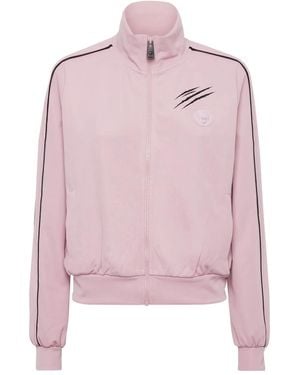 Philipp Plein Logo-Patch Zip-Up Jacket - Pink