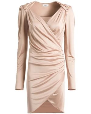 Balmain Vestido Drapeado Fluido De Tejido Jersey - Neutro