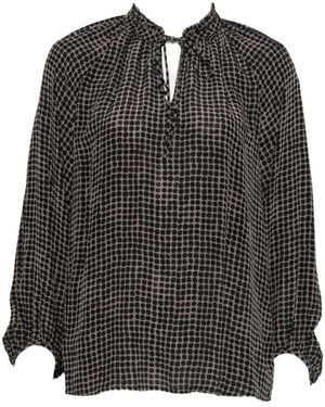 Marc O' Polo Polka-Dot Tie-Neck Blouse - Black