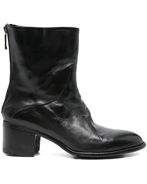 LEMARGO Zip-Detail Block-Heel Boots - Black
