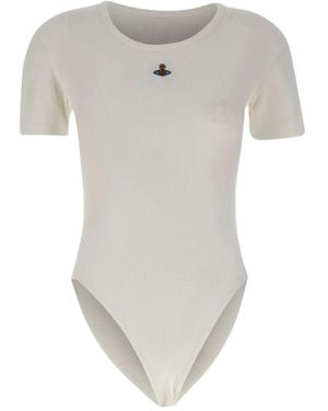 Vivienne Westwood Orb-Embellished Ribbed Bodysuit - Grey