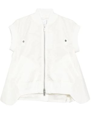 Sacai Wool And Nylon Vest - White