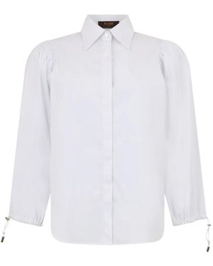Moorer Daina Elastic-Cuff Shirt - White