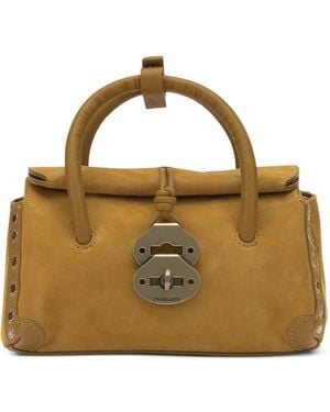 Zanellato Baby Dotta Stud-Embellished Suede Tote Bag - Metallic