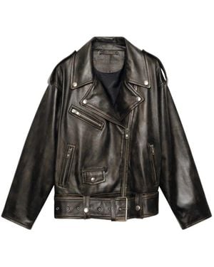 Stand Studio Chaqueta Biker Isobelle De Cuero - Negro