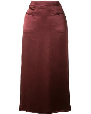 Rejina Pyo Fitted Ruched Sides Skirt - Red