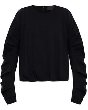 Moncler Gathered-Cuff Sweatshirt - Blue