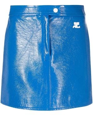 Courreges Logo-Patch Miniskirt - Blue