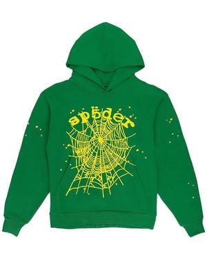 Sp5der Star Og Web V2 Hoodie - Green