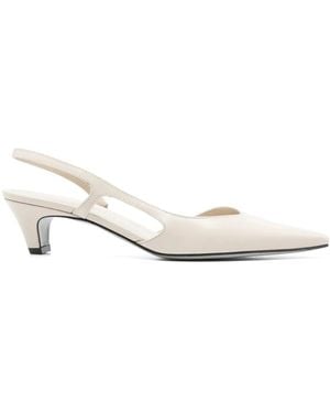 Roberto Festa Brushed-Leather Slingback Pumps - Natural