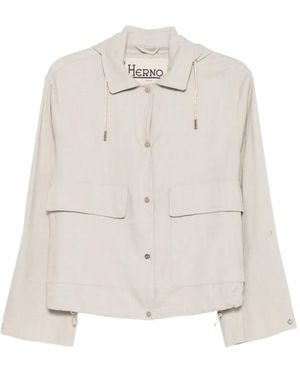 Herno Hooded Drawstring Jacket - White
