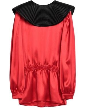 Valentino Garavani Elasticated-Waistband Blouse - Red