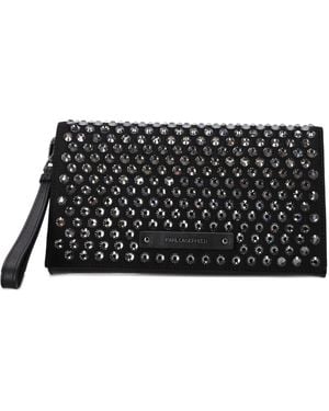 Karl Lagerfeld Clutch Mit Kristallverzierung - Schwarz