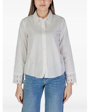 Jacqueline De Yong Eyelet-Detailing Shirt - White