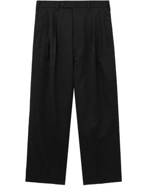 Comme des Garçons Pantaloni Gessati Con Pieghe - Nero
