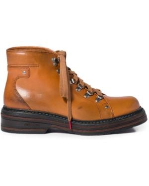 Miu Miu Leather Booties - Brown