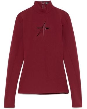 Mugler Cut-Out Star Top - Red