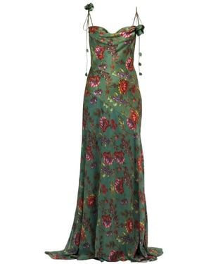 Cinq À Sept Fresco Floral Vionette Long Dress - Green