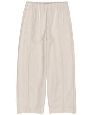 Bimba Y Lola Wide Linen Lace Trousers - White