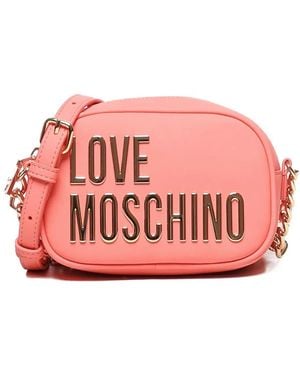 Love Moschino Logo-Plaque Shoulder Bag - Pink