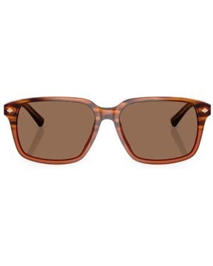 Brooks Brothers Rectangle-Frame Sunglasses - Brown