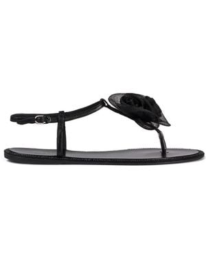 Le Silla Sandalen Mit Rosenapplikationen - Schwarz