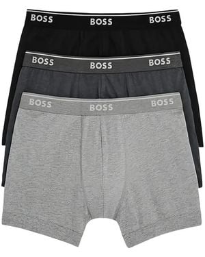 HUGO Three-Pack Boxer Briefs - Grey