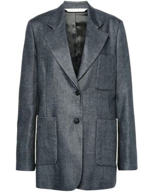 Palm Angels Single-Breasted Linen Blazer - Grey