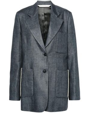 Palm Angels Single-Breasted Linen Blazer - Grey