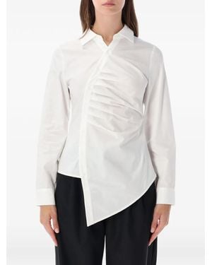 OperaSPORT Luduvica Ruched Asymmetric-Hem Shirt - White