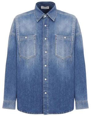 McQueen Dart-Detail Denim Shirt - Blue