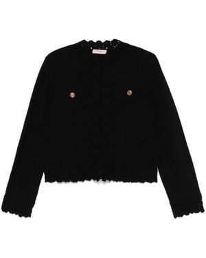 Twinset Crochet-Trim Cardigan - Black
