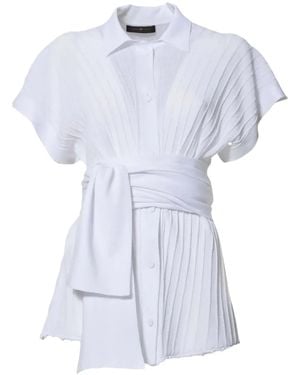 Mirco Giovannini Pleated Blouse - White